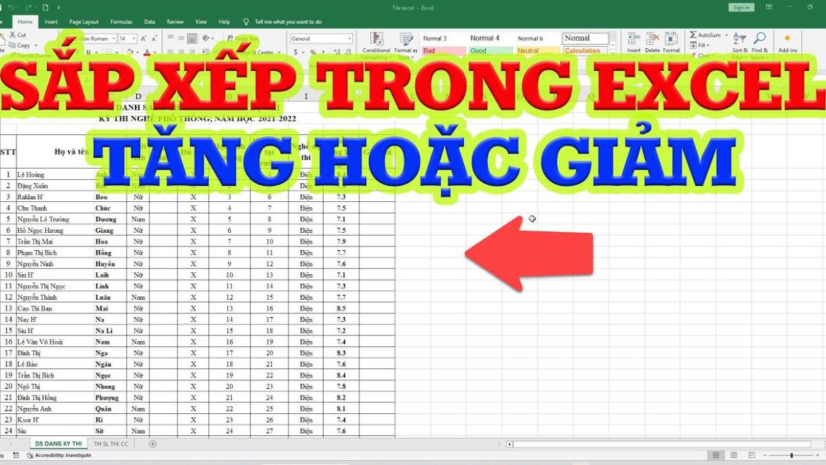 Cách sắp xếp theo thứ tự tăng dần trong Excel chi tiết Cách sắp xếp theo thứ tự tăng dần trong Excel chi tiết